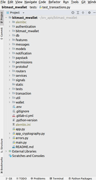 The Bitmast mWallet directory structure